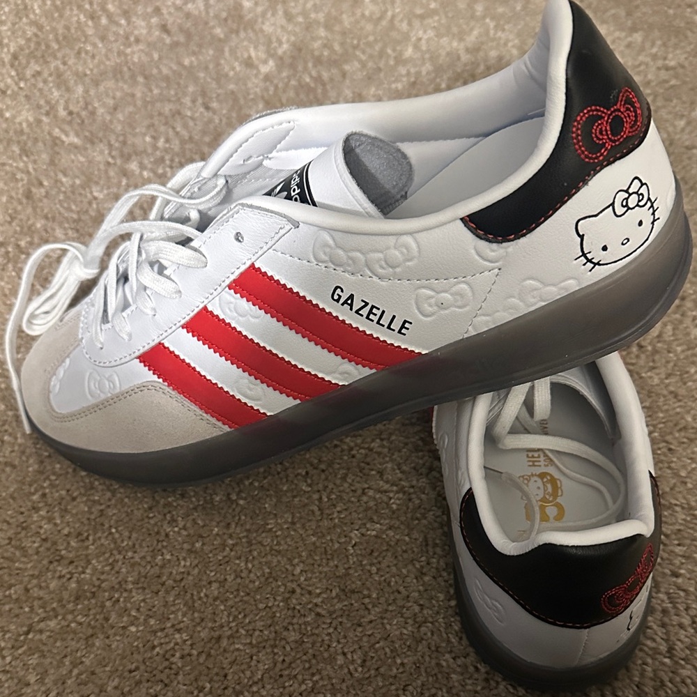 Adidas Hello Kitty White and Red Striped Sneakers - Picture 2 of 6